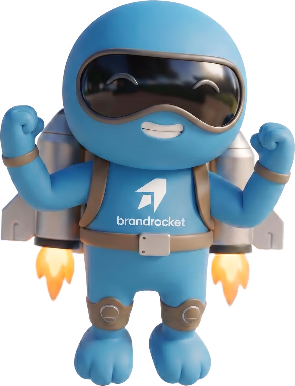 BrandRocket mascot pumping his fist in victory
